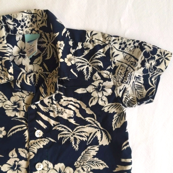 vintage old navy hawaiian tropical beach button down shirt 6-12 months baby boy - Picture 3 of 6
